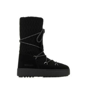 Moon Boot Women Black Fabric Moon Boots X Guest In Residence Ltrack Boots